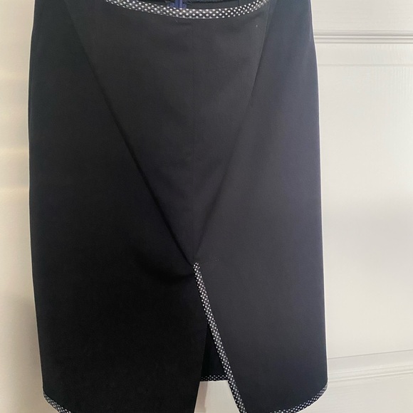 Maje pencil skirt navy with polka dot trim T38 - Picture 1 of 5
